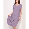 GYS Cooling Bamboo Viscose Nightgowns for Women | Moisture-Wicking Short Sleeve Sleep Shirt for Hot Sleepers, Soft V Neck Night Shirts with Pockets, Summer Sleep Dress(Violet)