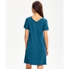GYS Cooling Bamboo Viscose Nightgowns for Women | Moisture-Wicking Sleep Dress for Hot Sleepers Night Sweats, Soft Short Sleeve Sleepshirts with Satin V-Neck(Teal Blue)