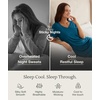GYS Cooling Bamboo Viscose Nightgowns for Women | Moisture-Wicking Sleep Dress for Hot Sleepers Night Sweats, Soft Short Sleeve Sleepshirts with Satin V-Neck(Teal Blue)