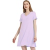 GYS Cooling Bamboo Viscose Nightgowns for Women | Moisture-Wicking Sleep Dress for Hot Sleepers Night Sweats, Soft Short Sleeve Sleepshirts with Satin V-Neck(Taro Purple)