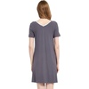 GYS Cooling Bamboo Viscose Nightgowns for Women | Moisture-Wicking Sleep Dress for Hot Sleepers Night Sweats, Soft Short Sleeve Sleepshirts with Satin V-Neck(Dark Grey)