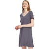 GYS Cooling Bamboo Viscose Nightgowns for Women | Moisture-Wicking Sleep Dress for Hot Sleepers Night Sweats, Soft Short Sleeve Sleepshirts with Satin V-Neck(Dark Grey)