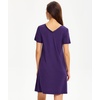 GYS Cooling Bamboo Viscose Nightgowns for Women | Moisture-Wicking Sleep Dress for Hot Sleepers Night Sweats, Soft Short Sleeve Sleepshirts with Satin V-Neck(Purple)