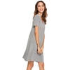 GYS Cooling Bamboo Viscose Nightgowns for Women | Moisture-Wicking Sleep Dress for Hot Sleepers Night Sweats, Soft Short Sleeve Sleepshirts with Satin V-Neck(Heather Grey)
