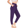 LazyCozy Bamboo Viscose Jogger Pajama Pants for Women | Cooling for Night Sweats & Hot Sleepers, Lightweight Sleep Lounge Bottoms with Pockets, Ultra-Soft, Drawstring Waist(Purple)