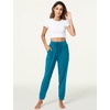 LazyCozy Bamboo Viscose Jogger Pajama Pants for Women | Cooling for Night Sweats & Hot Sleepers, Lightweight Sleep Lounge Bottoms with Pockets, Ultra-Soft, Drawstring Waist(Teal Blue)