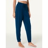LazyCozy Bamboo Viscose Jogger Pajama Pants for Women | Cooling for Night Sweats & Hot Sleepers, Lightweight Sleep Lounge Bottoms with Pockets, Ultra-Soft, Drawstring Waist(Ink Blue)