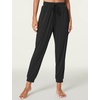 LazyCozy Bamboo Viscose Jogger Pajama Pants for Women | Cooling for Night Sweats & Hot Sleepers, Lightweight Sleep Lounge Bottoms with Pockets, Ultra-Soft, Drawstring Waist(Black)