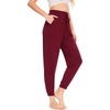 LazyCozy Bamboo Viscose Jogger Pajama Pants for Women | Cooling for Night Sweats & Hot Sleepers, Lightweight Sleep Lounge Bottoms with Pockets, Ultra-Soft, Drawstring Waist(Wine)