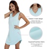 LazyCozy Bamboo Viscose Nightgowns for Women, Soft Night Shirts for Women Sleepwear, Summer Sleeveless V Neck Tank Pajama(A-aqua)
