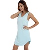 LazyCozy Bamboo Viscose Nightgowns for Women, Soft Night Shirts for Women Sleepwear, Summer Sleeveless V Neck Tank Pajama(A-aqua)