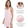 LazyCozy Bamboo Viscose Nightgowns for Women, Soft Night Shirts for Women Sleepwear, Summer Sleeveless V Neck Tank Pajama(A-pink)