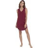 LazyCozy Bamboo Viscose Nightgowns for Women, Soft Night Shirts for Women Sleepwear, Summer Sleeveless V Neck Tank Pajama(A-wine)