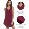 LazyCozy Bamboo Viscose Nightgowns for Women, Soft Night Shirts for Women Sleepwear, Summer Sleeveless V Neck Tank Pajama(A-wine)