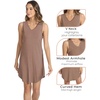 LazyCozy Bamboo Viscose Nightgowns for Women, Soft Night Shirts for Women Sleepwear, Summer Sleeveless V Neck Tank Pajama(Camel)