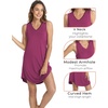 LazyCozy Bamboo Viscose Nightgowns for Women, Soft Night Shirts for Women Sleepwear, Summer Sleeveless V Neck Tank Pajama(Grape Purple)