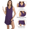 LazyCozy Bamboo Viscose Nightgowns for Women, Soft Night Shirts for Women Sleepwear, Summer Sleeveless V Neck Tank Pajama(Purple)