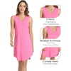 LazyCozy Bamboo Viscose Nightgowns for Women, Soft Night Shirts for Women Sleepwear, Summer Sleeveless V Neck Tank Pajama(Raspberry Pink)