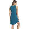 LazyCozy Bamboo Viscose Nightgowns for Women, Soft Night Shirts for Women Sleepwear, Summer Sleeveless V Neck Tank Pajama(Teal Blue)