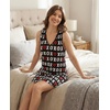 LazyCozy Bamboo Viscose Nightgowns for Women, Soft Night Shirts for Women Sleepwear, Summer Sleeveless V Neck Tank Pajama(Xoxo)