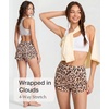 LazyCozy Bamboo Viscose Sleep Shorts for Women, Soft Dolphin Lounge Shorts | Comfy Y2K Micro Mini Pajama Shorts, Lightweight Booty Shorts, Summer Pj Shorts, Knit Workout Shorts(Leopard Tan)