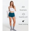 LazyCozy Bamboo Viscose Sleep Shorts for Women, Soft Dolphin Lounge Shorts | Comfy Y2K Micro Mini Pajama Shorts, Lightweight Booty Shorts, Summer Pj Shorts, Knit Workout Shorts(Teal Blue)