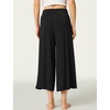 LazyCozy Womens Bamboo Viscose Capri Pajama Pants Wide Leg Casual Palazzo Pants Summer Cooling Flowy PJ Bottoms with Pockets(Black)