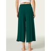 LazyCozy Womens Bamboo Viscose Capri Pajama Pants Wide Leg Casual Palazzo Pants Summer Cooling Flowy PJ Bottoms with Pockets(Black Green)
