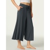 LazyCozy Womens Bamboo Viscose Capri Pajama Pants Wide Leg Casual Palazzo Pants Summer Cooling Flowy PJ Bottoms with Pockets(Carbon Grey)
