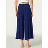 LazyCozy Womens Bamboo Viscose Capri Pajama Pants Wide Leg Casual Palazzo Pants Summer Cooling Flowy PJ Bottoms with Pockets(Deep Blue)