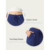 LazyCozy Womens Bamboo Viscose Capri Pajama Pants Wide Leg Casual Palazzo Pants Summer Cooling Flowy PJ Bottoms with Pockets(Deep Blue)