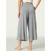LazyCozy Womens Bamboo Viscose Capri Pajama Pants Wide Leg Casual Palazzo Pants Summer Cooling Flowy PJ Bottoms with Pockets(Heather Grey)