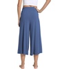 LazyCozy Womens Bamboo Viscose Capri Pajama Pants Wide Leg Casual Palazzo Pants Summer Cooling Flowy PJ Bottoms with Pockets(Prussian Blue)