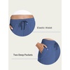 LazyCozy Womens Bamboo Viscose Capri Pajama Pants Wide Leg Casual Palazzo Pants Summer Cooling Flowy PJ Bottoms with Pockets(Prussian Blue)