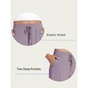 LazyCozy Womens Bamboo Viscose Capri Pajama Pants Wide Leg Casual Palazzo Pants Summer Cooling Flowy PJ Bottoms with Pockets(Violet)