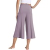 LazyCozy Womens Bamboo Viscose Capri Pajama Pants Wide Leg Casual Palazzo Pants Summer Cooling Flowy PJ Bottoms with Pockets(Violet)