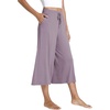 LazyCozy Womens Bamboo Viscose Capri Pajama Pants Wide Leg Casual Palazzo Pants Summer Cooling Flowy PJ Bottoms with Pockets(Violet)