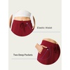 LazyCozy Womens Bamboo Viscose Capri Pajama Pants Wide Leg Casual Palazzo Pants Summer Cooling Flowy PJ Bottoms with Pockets(Wine)