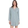 GYS Bamboo Viscose Long Sleeve Nightgowns for Women | Soft Button Down Sleepshirt, Notch Collar Sleep Dress, Moisture-Wicking Sleepwear for Hot Sleepers(Light Greyish Green)