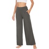 GYS Bamboo Viscose Pajama Pants for Women | Cooling for Night Sweats & Hot Sleepers, Wide Leg Flowy Palazzo Sleep Lounge Bottoms, Soft Pj Bottoms with Pockets(Iron Grey)