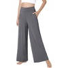 GYS Bamboo Viscose Pajama Pants for Women | Cooling for Night Sweats & Hot Sleepers, Wide Leg Flowy Palazzo Sleep Lounge Bottoms, Soft Pj Bottoms with Pockets(Dark Heather Grey)