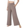 GYS Bamboo Viscose Pajama Pants for Women | Cooling for Night Sweats & Hot Sleepers, Wide Leg Flowy Palazzo Sleep Lounge Bottoms, Soft Pj Bottoms with Pockets(Camel)