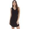 LazyCozy Bamboo Viscose Nightgowns for Women, Soft Night Shirts for Women Sleepwear, Summer Sleeveless V Neck Tank Pajama(A-black)