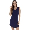 LazyCozy Bamboo Viscose Nightgowns for Women, Soft Night Shirts for Women Sleepwear, Summer Sleeveless V Neck Tank Pajama(A-navy)