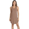 LazyCozy Bamboo Viscose Nightgowns for Women, Soft Night Shirts for Women Sleepwear, Summer Sleeveless V Neck Tank Pajama(Camel)