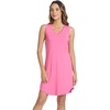 LazyCozy Bamboo Viscose Nightgowns for Women, Soft Night Shirts for Women Sleepwear, Summer Sleeveless V Neck Tank Pajama(Raspberry Pink)