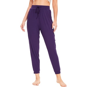 LazyCozy Bamboo Viscose Jogger Pajama Pants for Women | Cooling for Night Sweats & Hot Sleepers, Lightweight Sleep Lounge Bottoms with Pockets, Ultra-Soft, Drawstring Waist(Purple)