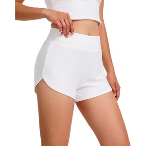 LazyCozy Bamboo Viscose Sleep Shorts for Women, Soft Dolphin Lounge Shorts | Comfy Y2K Micro Mini Pajama Shorts, Lightweight Booty Shorts, Summer Pj Shorts, Knit Workout Shorts(White)