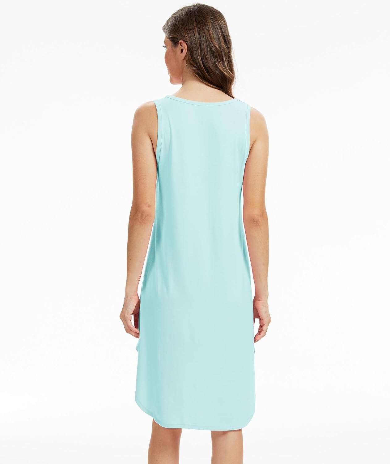 image:imageGYS Bamboo Viscose Sleeveless Nightgowns for Women Aqua Small Lightweight Comfy Night Dress Pajamas Summer Cooling Moisture Wicking Sleep Shirt for Hot Sleeper Soft Tank Night Sweats
