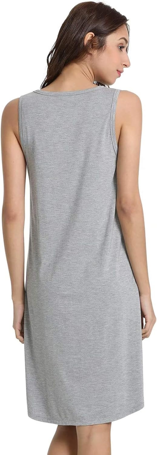 image:imageGYS Bamboo Viscose Sleeveless Nightgowns for Women Soft Tank Top Sleep Shirt Lightweight Sleepwear Comfy Nightdress Pajamas